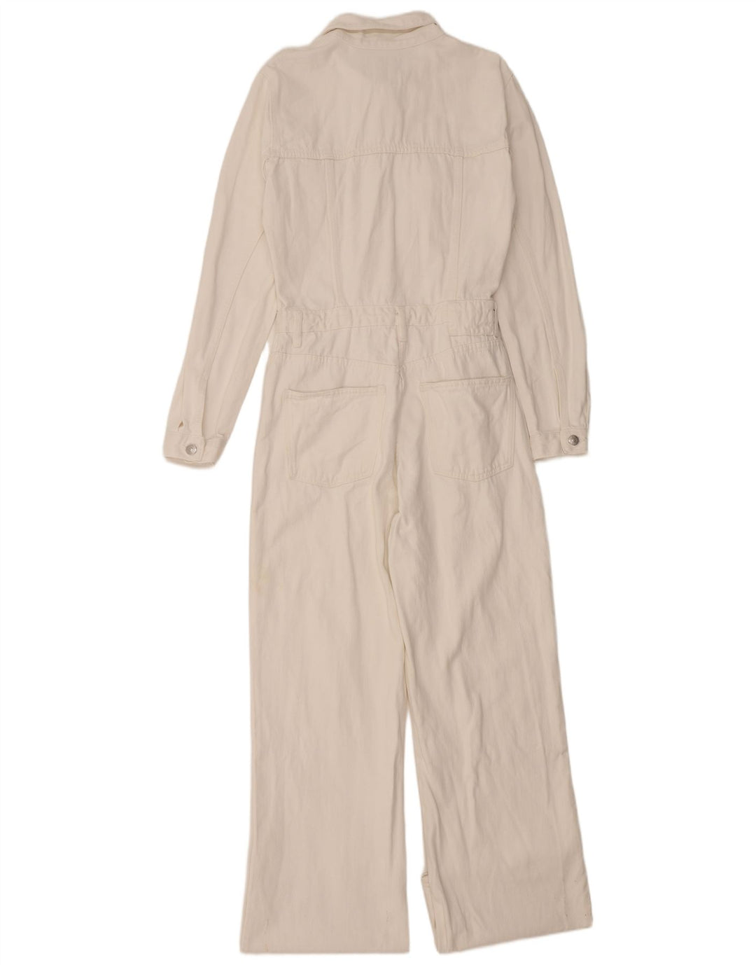 Zara Womens Denim Jumpsuit UK 14 Large White Cotton