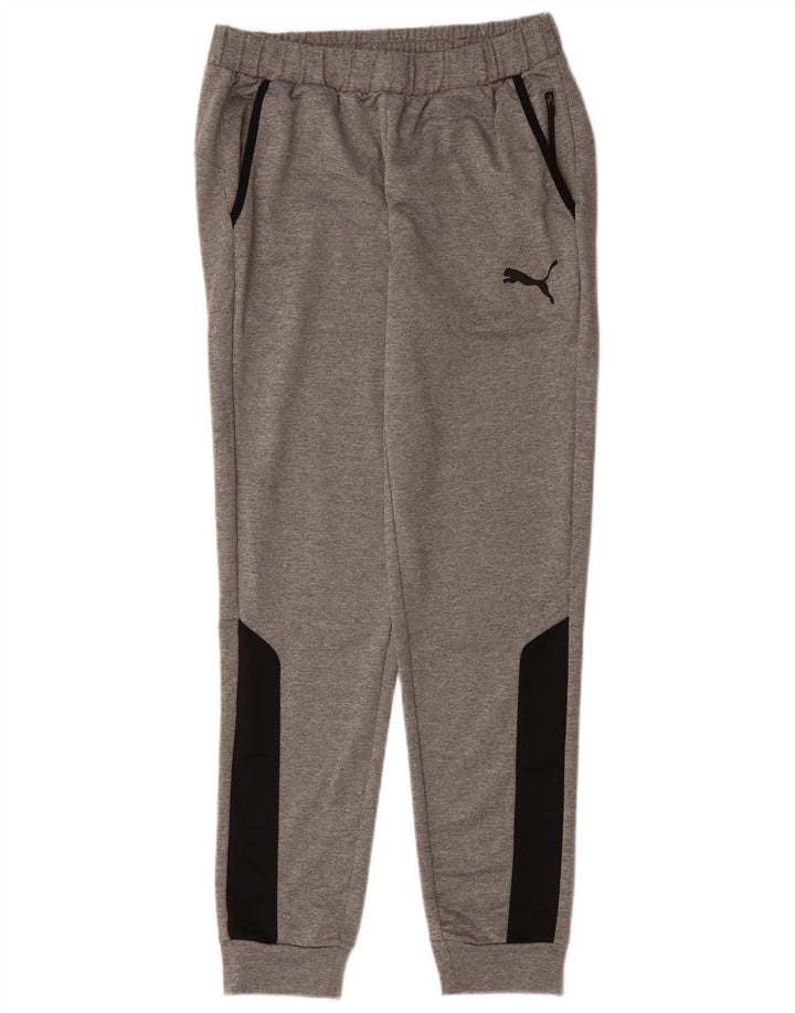 Puma Mens Tracksuit Trousers Joggers Medium Grey Colourblock Polyester