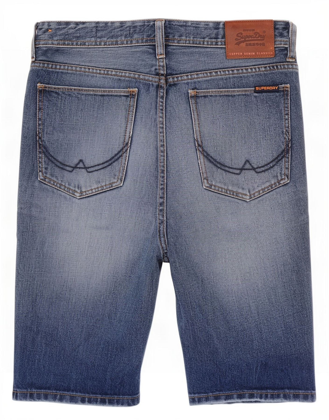 Superdry Mens Slim Fit Denim Shorts W30 Medium Blue Cotton