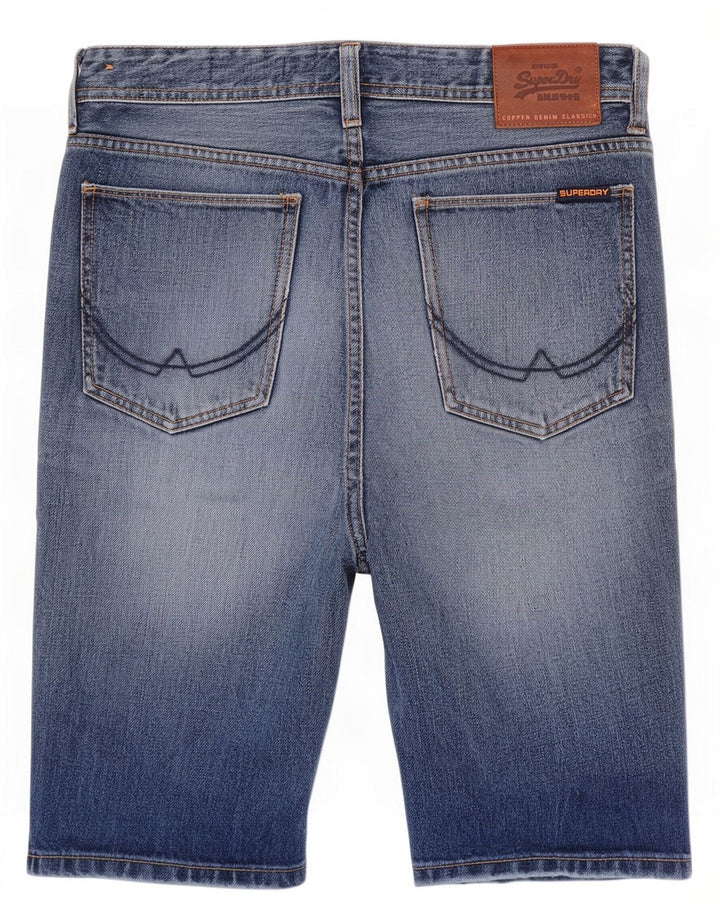Superdry Mens Slim Fit Denim Shorts W30 Medium Blue Cotton