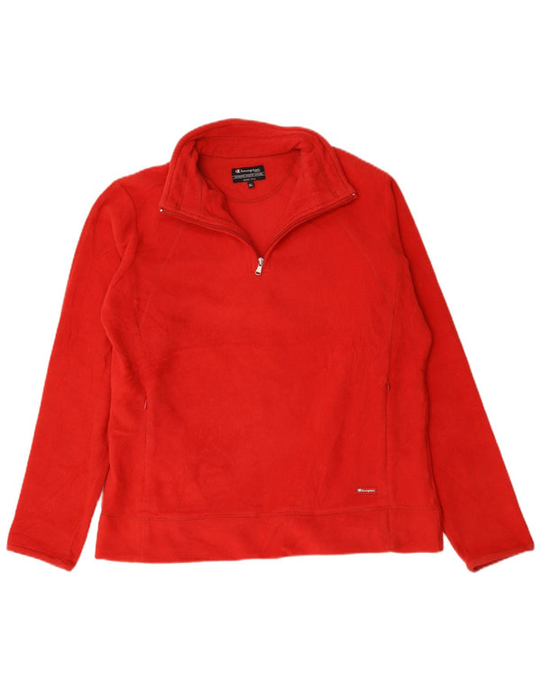 Champion Womens Zip Neck Fleece Jumper UK 18 XL Red Polyester