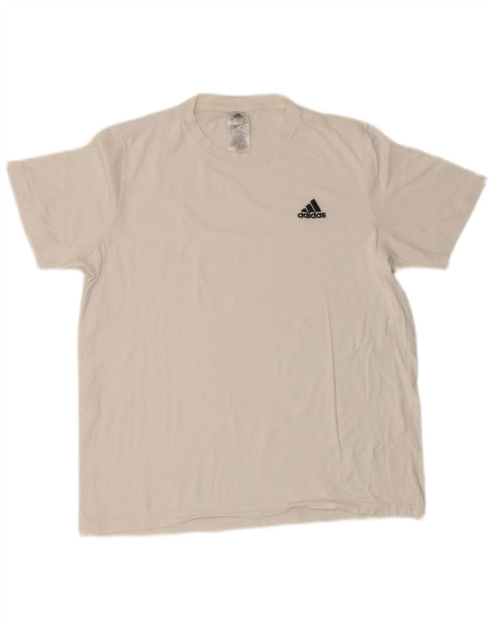 Adidas Mens T-Shirt Top Large White Cotton