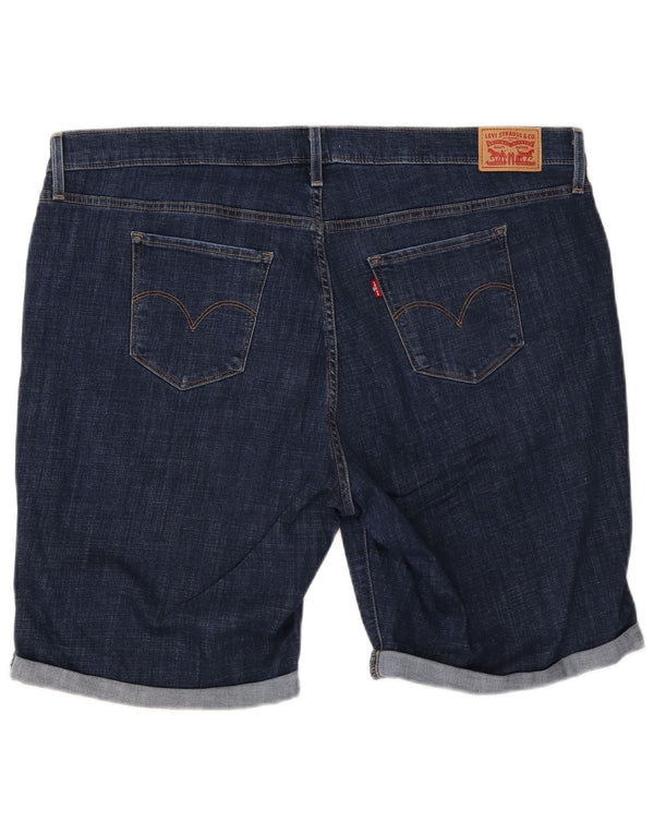 Levi's Womens Denim Classic Fit Bermuda Shorts US 22 3XL W44 Navy Blue