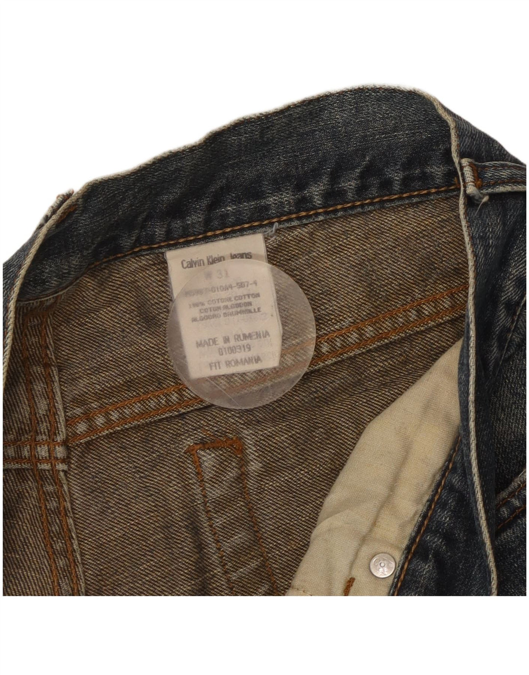 CALVIN KLEIN Mens Straight Jeans W31 L29 Blue Cotton