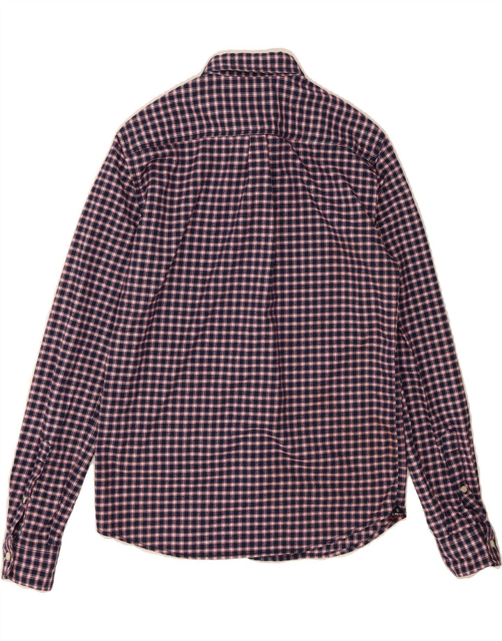 SUPERDRY Mens Modern Classic Fit Flannel Shirt Small Navy Blue Check Vintage Superdry and Second-Hand Superdry from Messina Hembry 