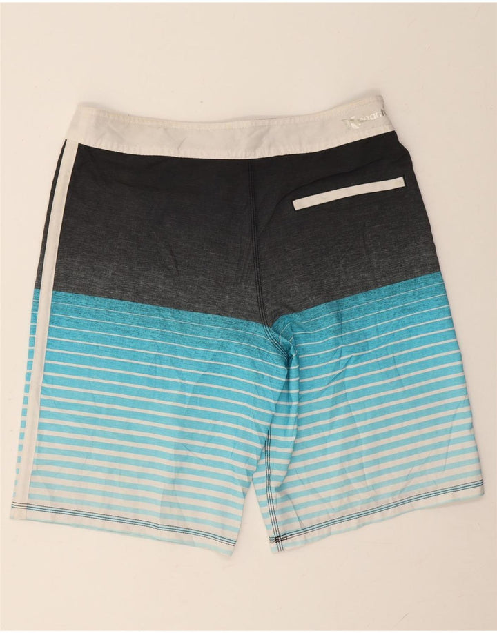 Hurley Mens Graphic Swimming Shorts Medium Blue Striped Polyester