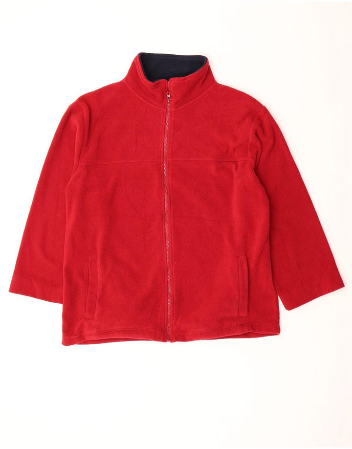 VINTAGE Womens Fleece Jacket UK 16 Large Red