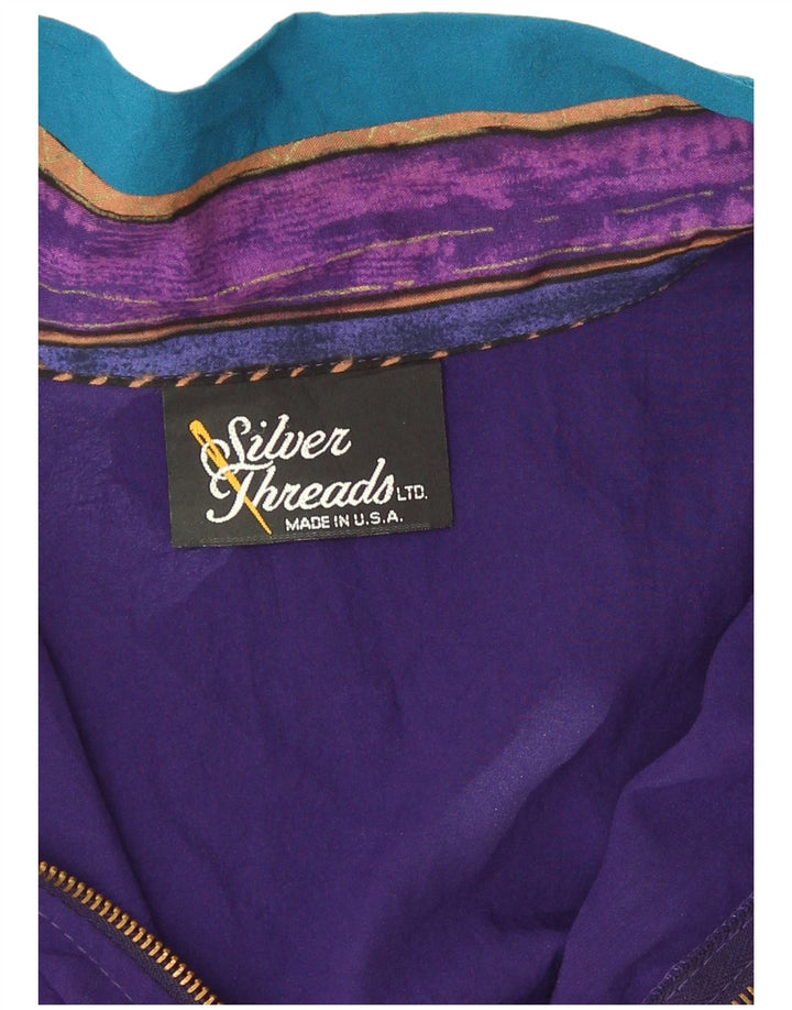 Vintage Womens Tracksuit Top Jacket UK 16 Large Multicoloured Colourblock