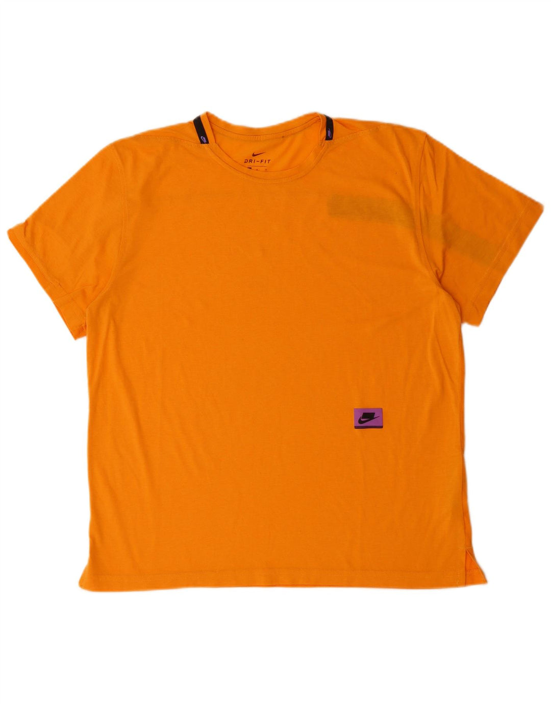 NIKE Mens Dri Fit T-Shirt Top Medium Orange Cotton