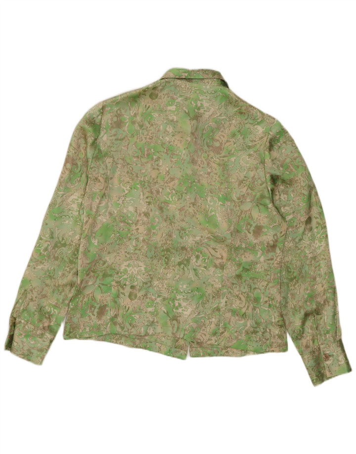Vintage Womens Shirt UK 14 Medium Green Paisley