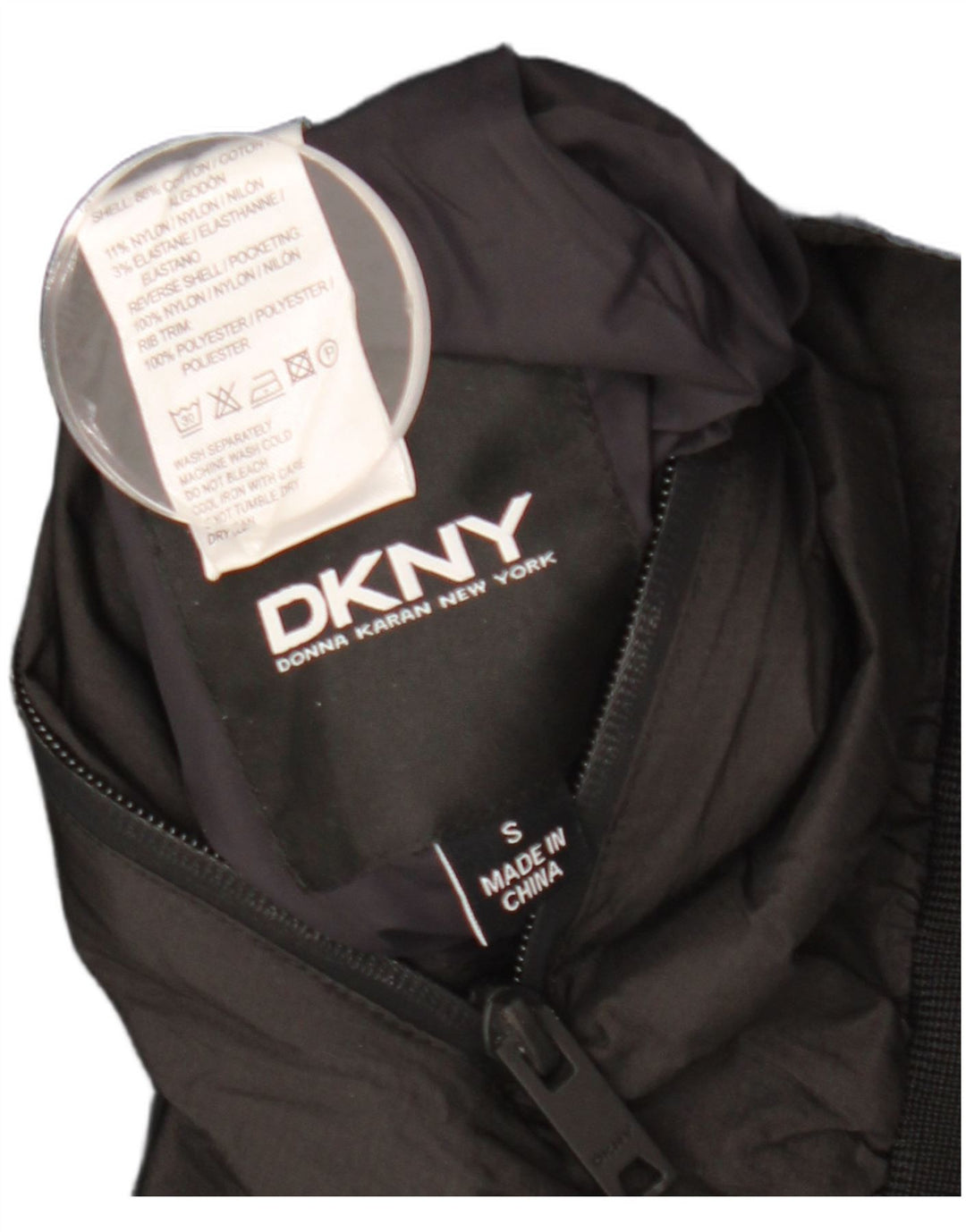 DKNY Mens Bomber Jacket UK 36 Small Navy Blue Cotton