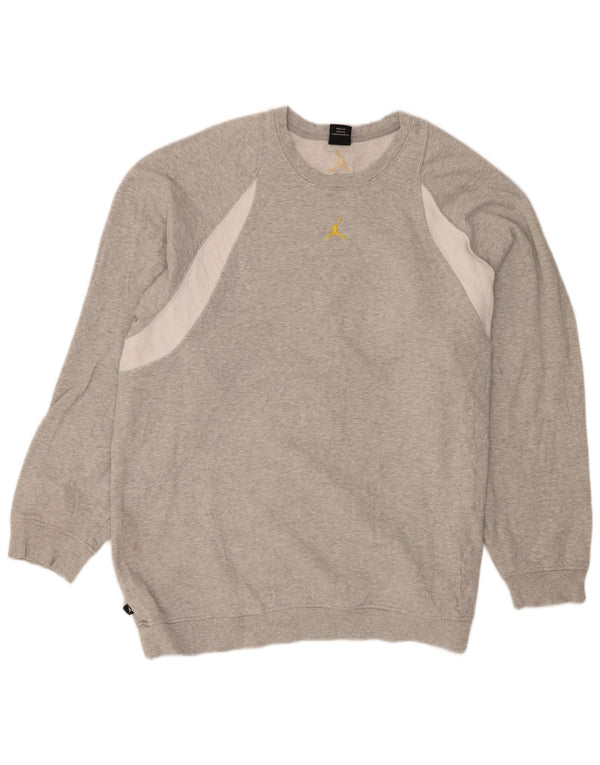 Jordan Mens Sweatshirt Jumper 2XL Grey Colourblock Cotton