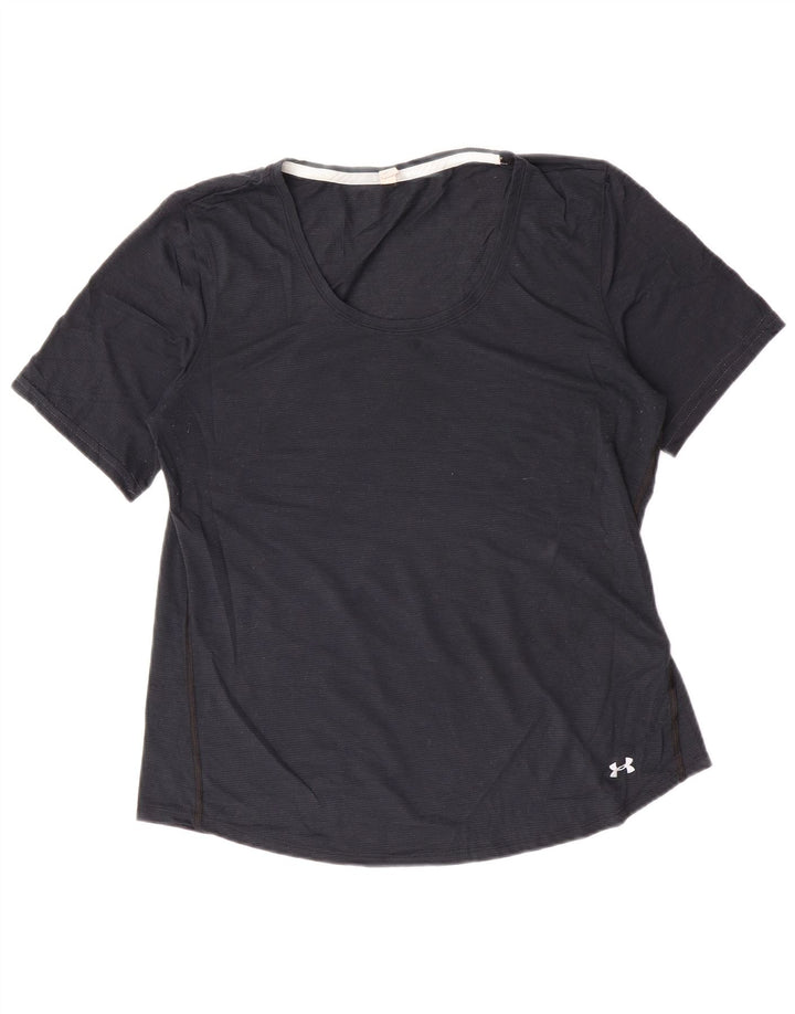 Under Armour Womens T-Shirt Top UK 16 Large Black Polyester