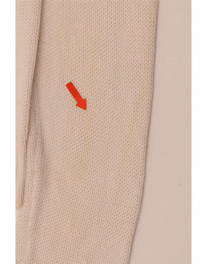 ARMANI JEANS Womens V-Neck Jumper Sweater UK 16 Large White Cotton