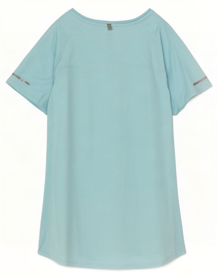 Nike Womens Dri Fit T-Shirt Top UK 10 Small Blue Polyester