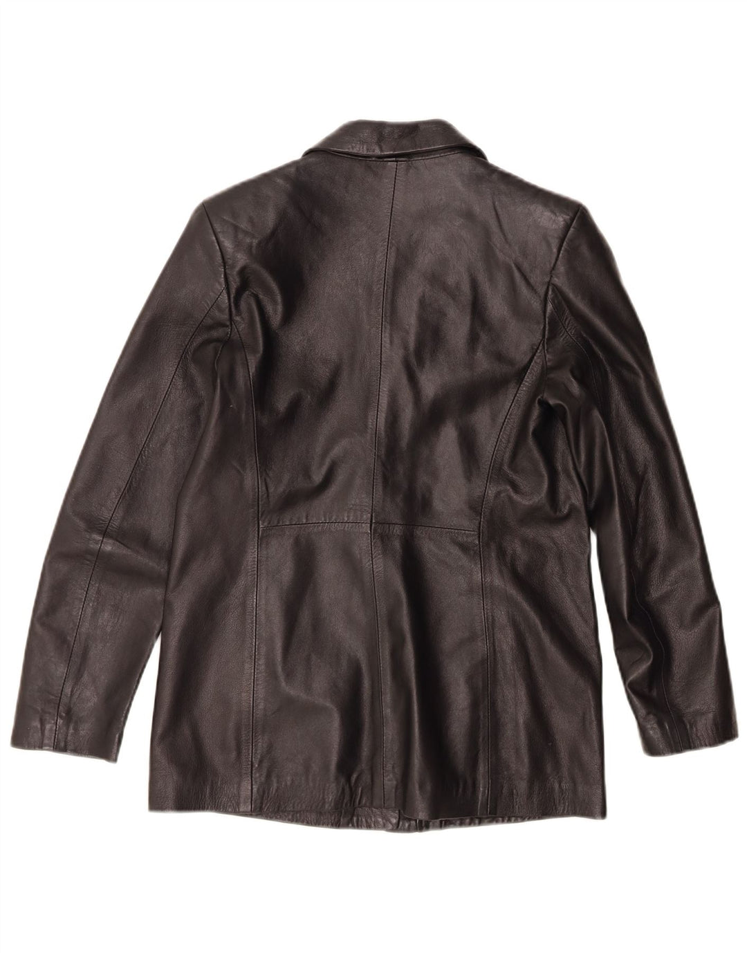 SERGIO VALENTINO Womens Leather Jacket IT 42 Medium Black Leather