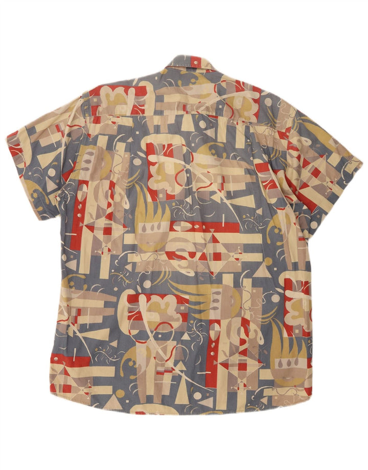 Vintage Mens Abstract Pattern Short Sleeve Shirt Small Multicoloured
