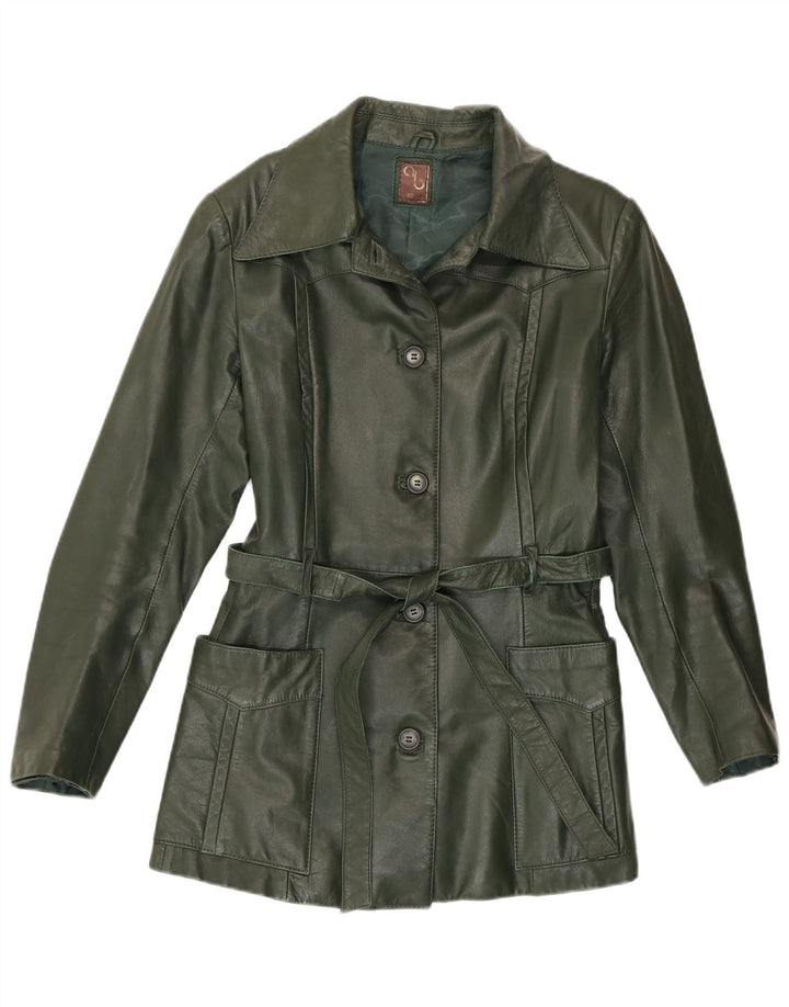 Vintage Womens Leather Jacket IT 46 Large Green