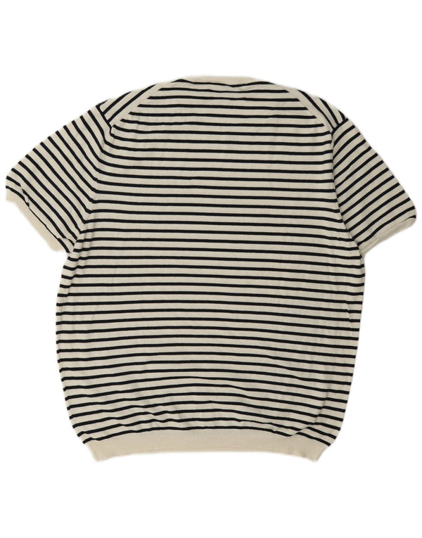 Zara Womens Regular T-Shirt Top UK 18 XL White Striped
