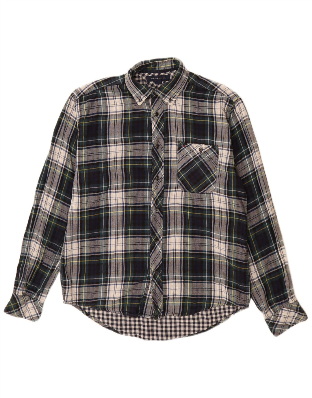 Tommy Hilfiger Mens Flannel Shirt Small Multicoloured Plaid Cotton