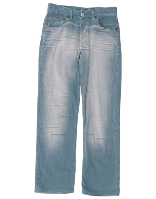 Energie Womens Straight Corduroy Trousers W30 L29 Blue Cotton