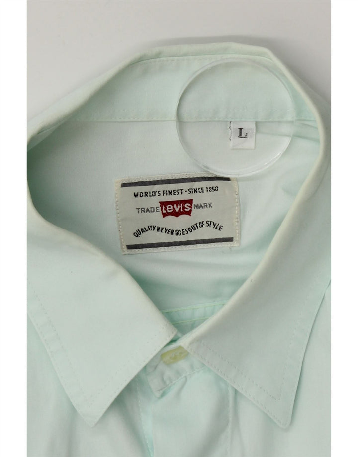 Levi's Mens Shirt Large Turquoise Cotton