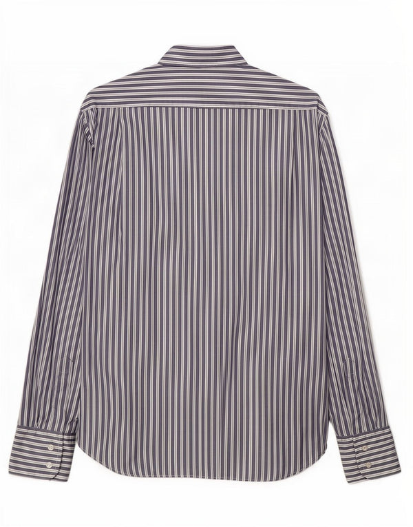 Hugo Boss Mens Shirt Medium Blue Striped Cotton