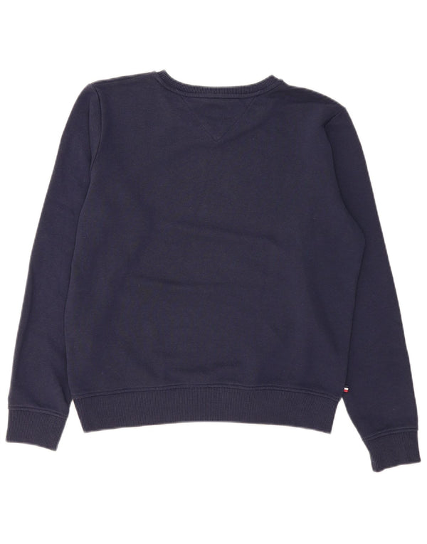 Tommy Hilfiger Womens Graphic Sweatshirt Jumper UK 14 Medium Navy Blue