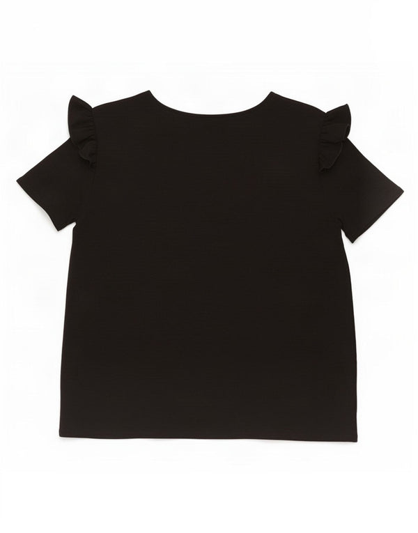 Zara Womens Blouse Top UK 12 Medium Black Polyester