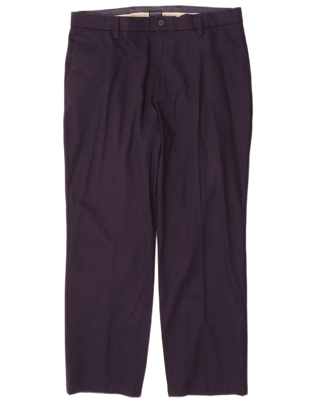 DOCKERS Mens Straight Classic Fit Chino Trousers W36 L30  Navy Blue Cotton