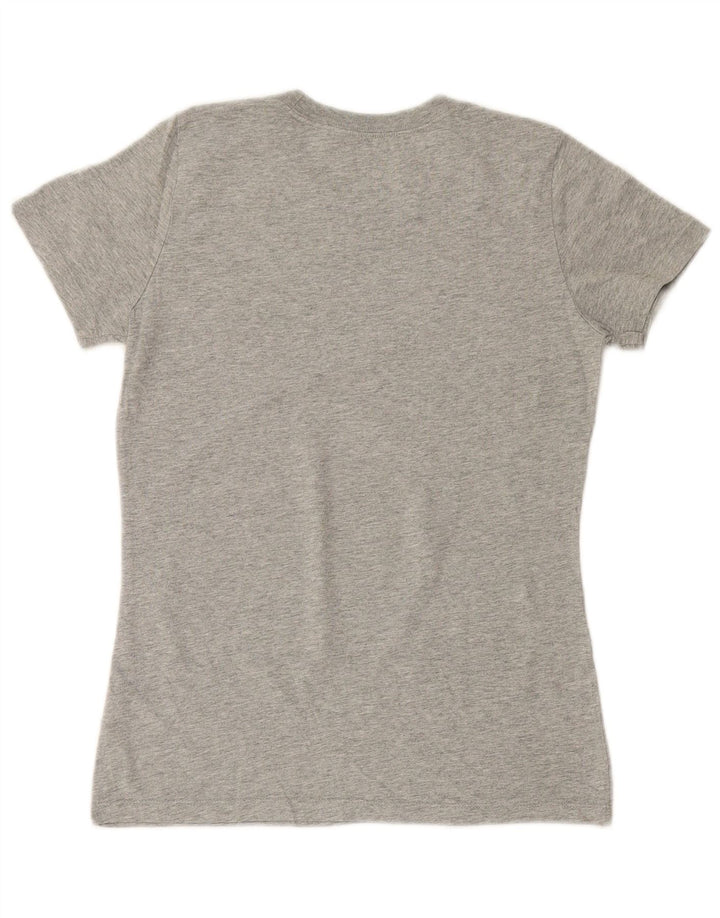 NIKE Womens Graphic T-Shirt Top UK 6 XS Grey Flecked Cotton