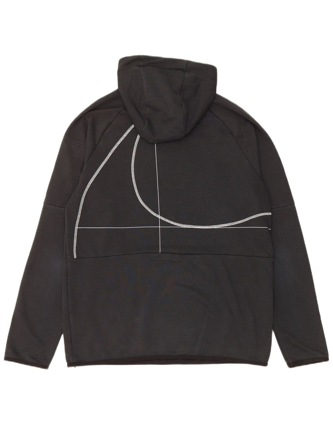 NIKE Mens Dri Fit Graphic Hoodie Jumper Medium Black Striped Cotton