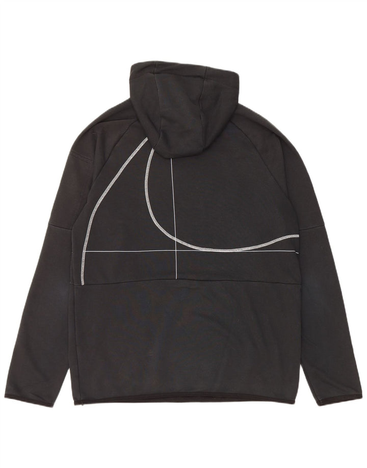 NIKE Mens Dri Fit Graphic Hoodie Jumper Medium Black Striped Cotton