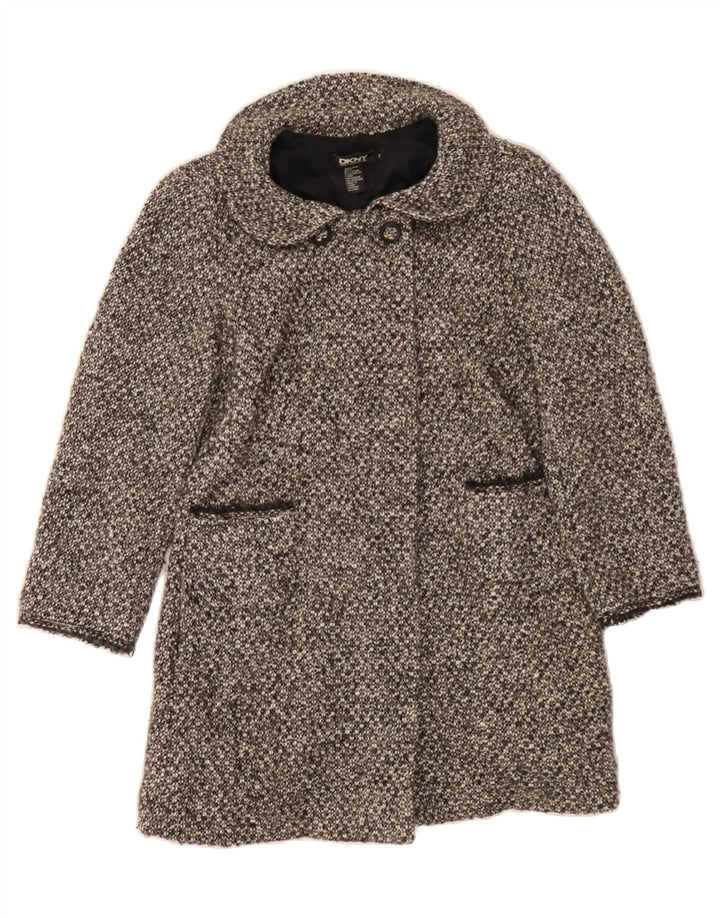 DKNY Womens Overcoat US 2 XS Grey Flecked Wool Vintage Dkny and Second-Hand Dkny from Messina Hembry 