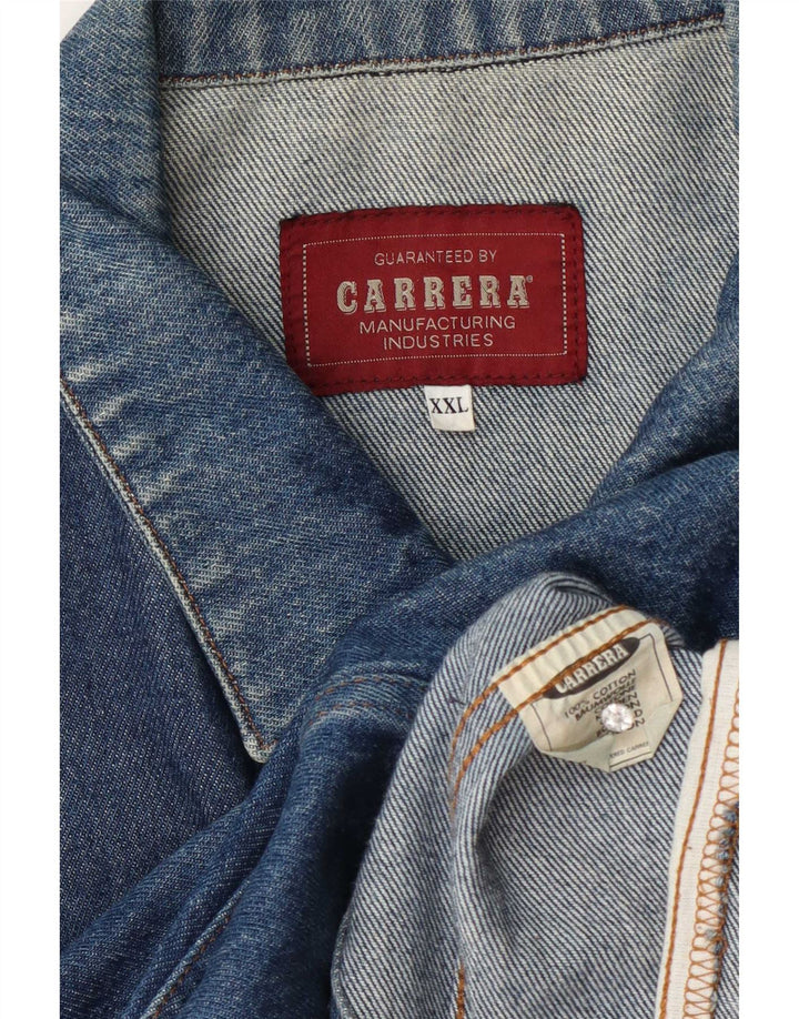 Carrera Mens Denim Jacket UK 44 2XL Blue Cotton