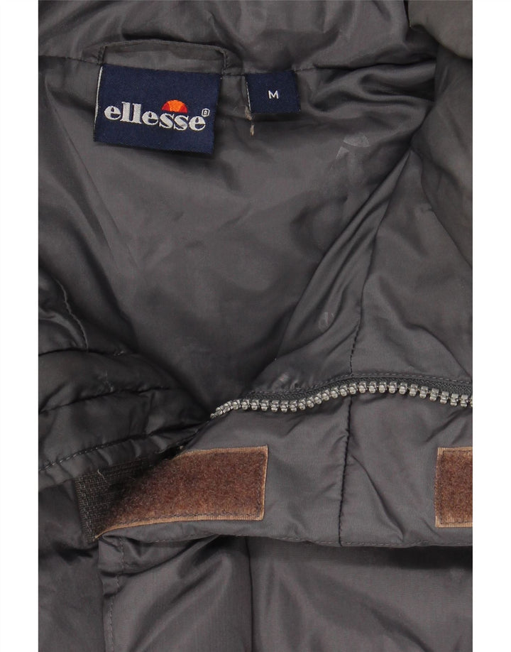 ELLESSE Mens Hooded Padded Coat UK 38 Medium Grey Polyester Vintage Ellesse and Second-Hand Ellesse from Messina Hembry 