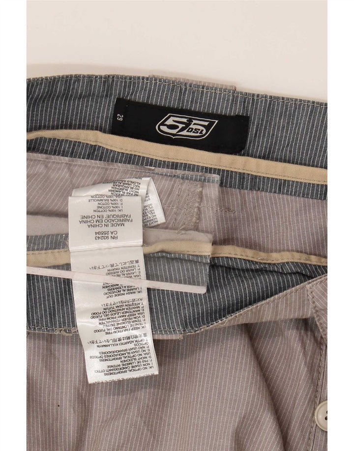 55DSL Mens Chino Shorts W29 Medium Grey Pinstripe Cotton
