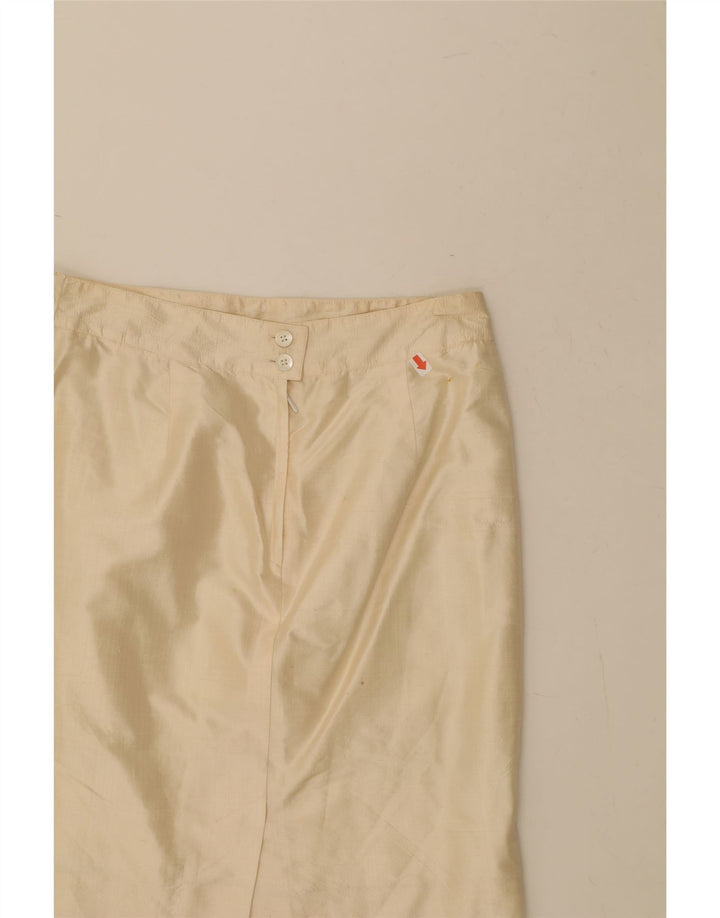 MONDI Womens Straight Skirt IT 42 Medium W30 Off White Silk Vintage Mondi and Second-Hand Mondi from Messina Hembry 
