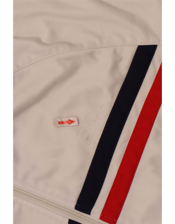 Fila Mens Tracksuit Top Jacket 2XL White Striped Polyester