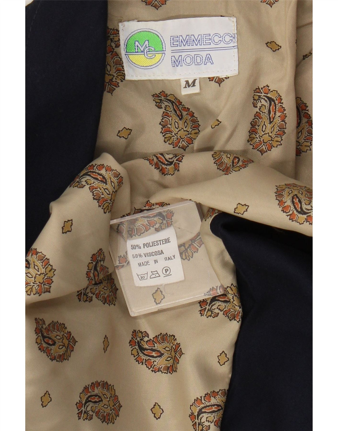 Vintage Womens 1 Button Blazer Jacket UK 14 Medium Navy Blue Polyester