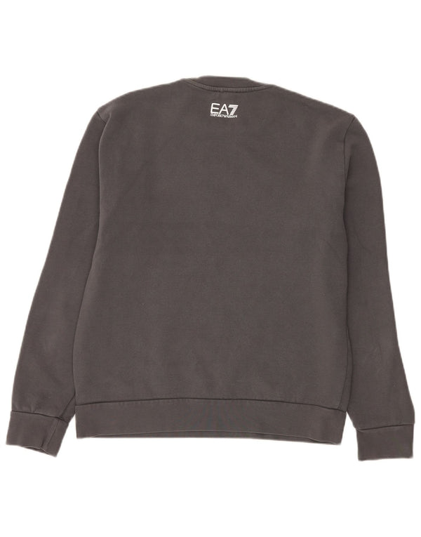 Emporio Armani Mens Graphic Sweatshirt Jumper Medium Grey Cotton
