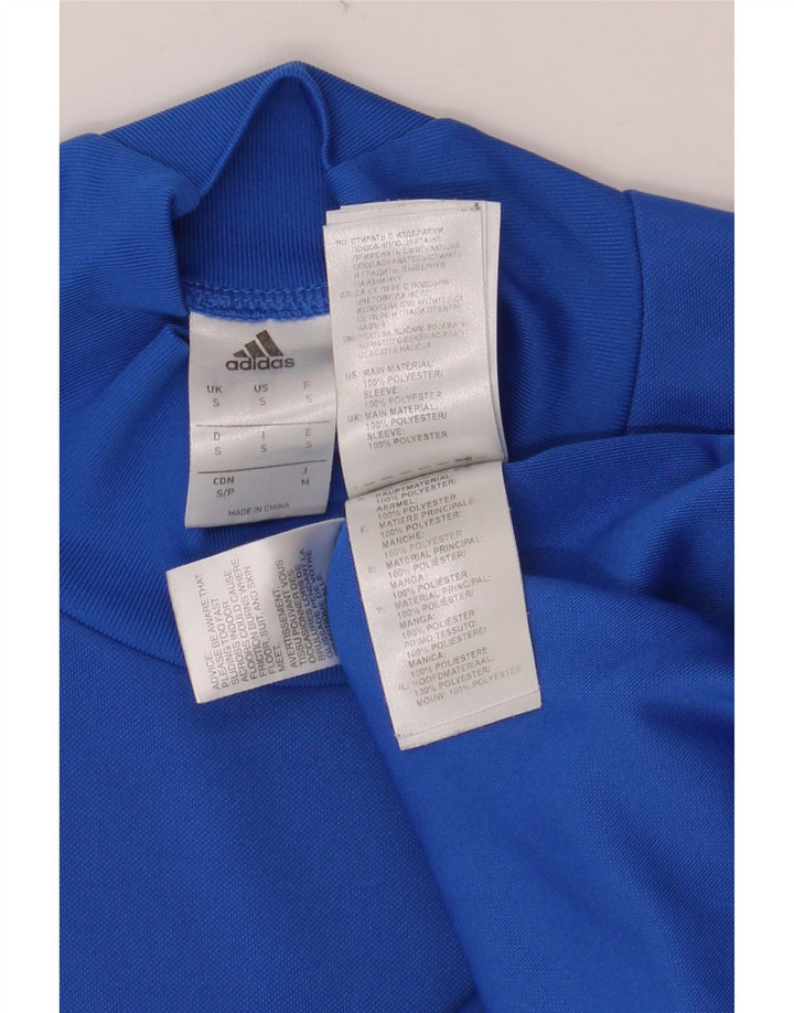 ADIDAS Mens Top Long Sleeve Small Blue Polyester