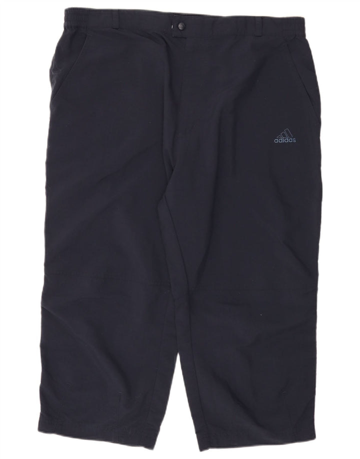 ADIDAS Mens Straight Capri Trousers W40 L21 Navy Blue Polyamide