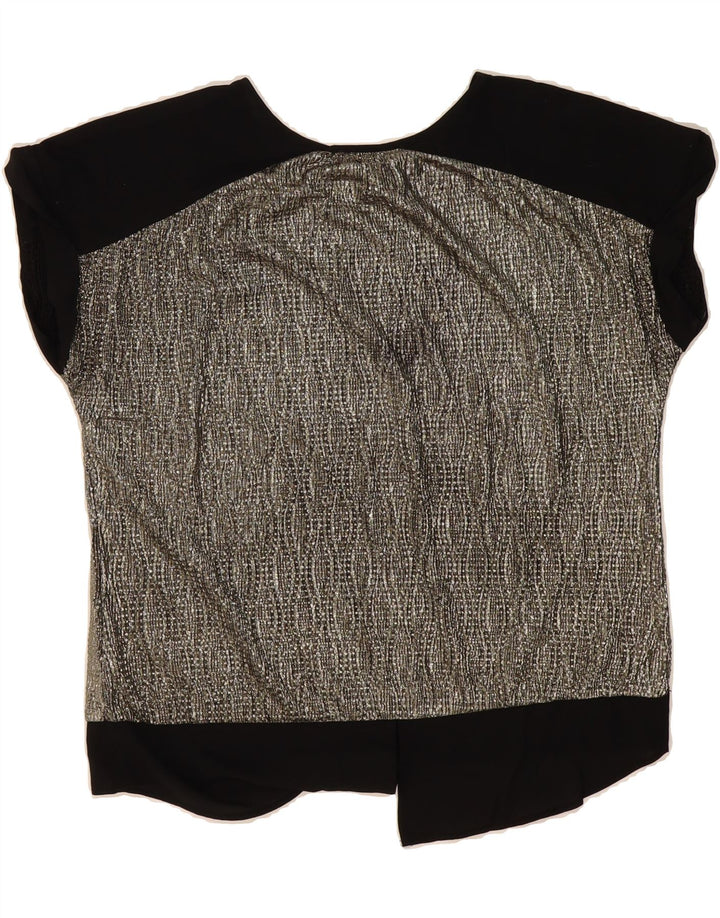 OASIS Womens Blouse Top UK 10 Small Grey Colourblock Polyester Vintage Oasis and Second-Hand Oasis from Messina Hembry 