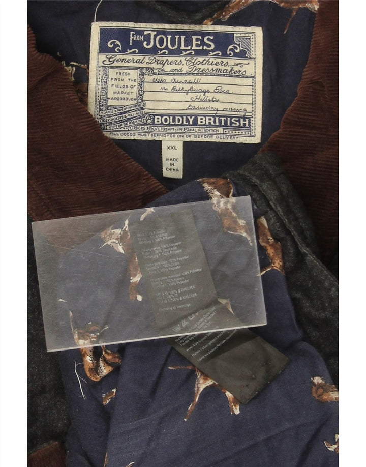 JOULES Mens Quilted Jacket UK 44 2XL Navy Blue Polyester