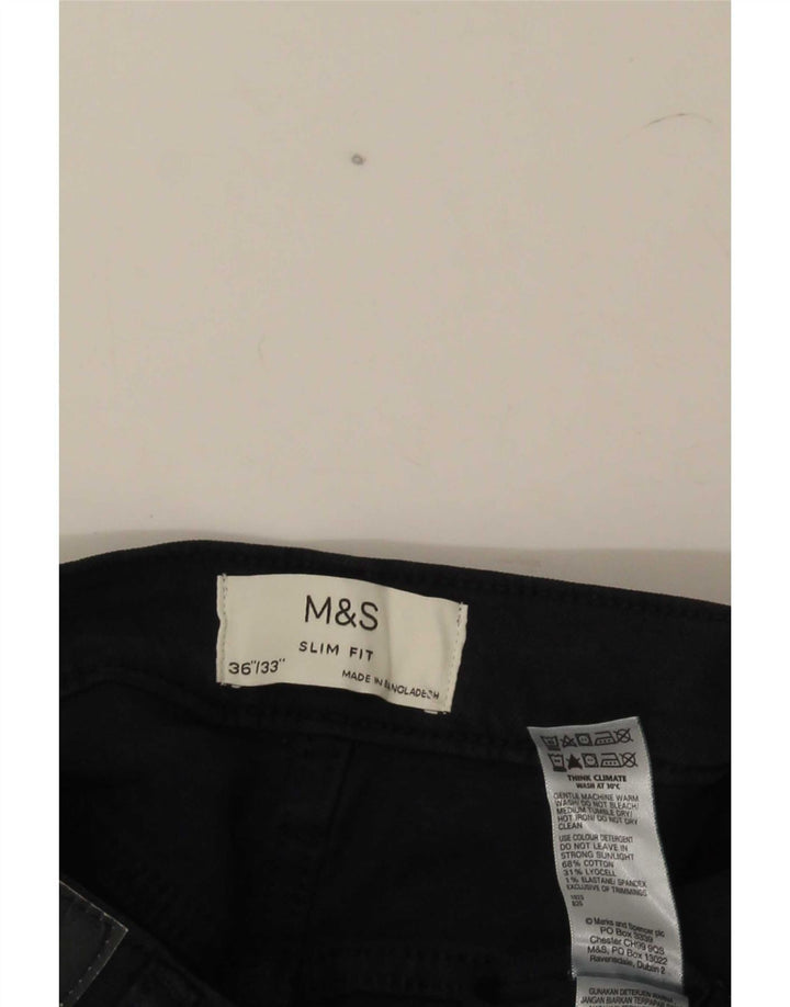 Marks & Spencer Mens Slim Jeans W36 L33 Navy Blue Cotton