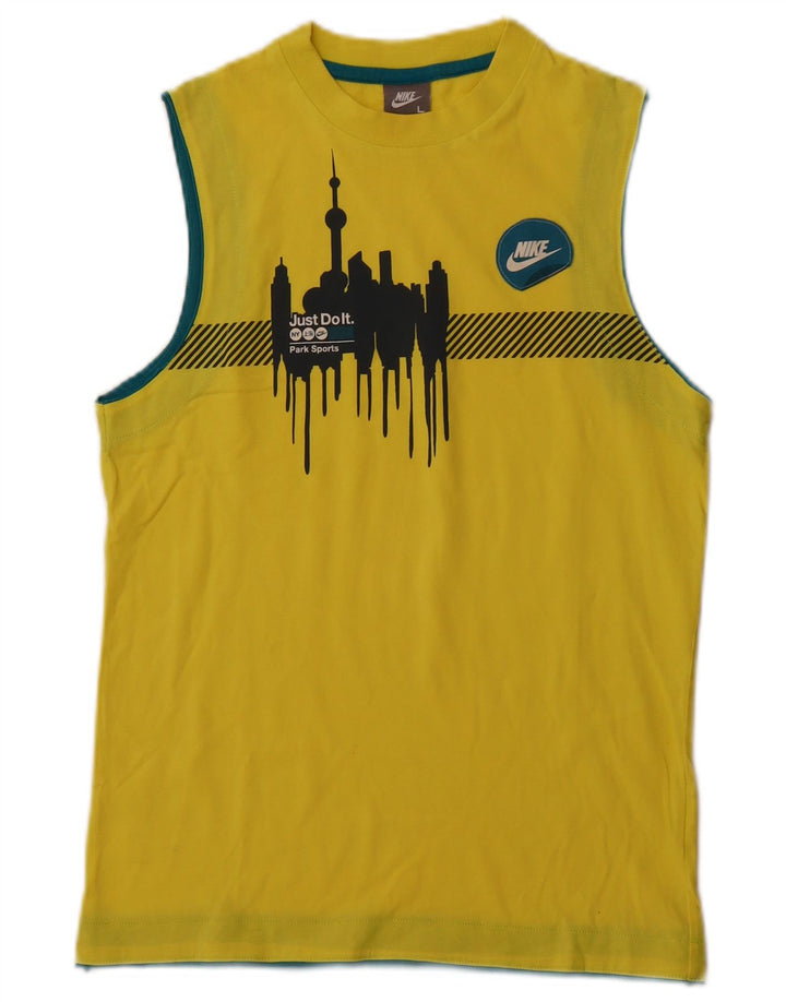NIKE Boys Graphic Vest Top 12-13 Years Large  Yellow