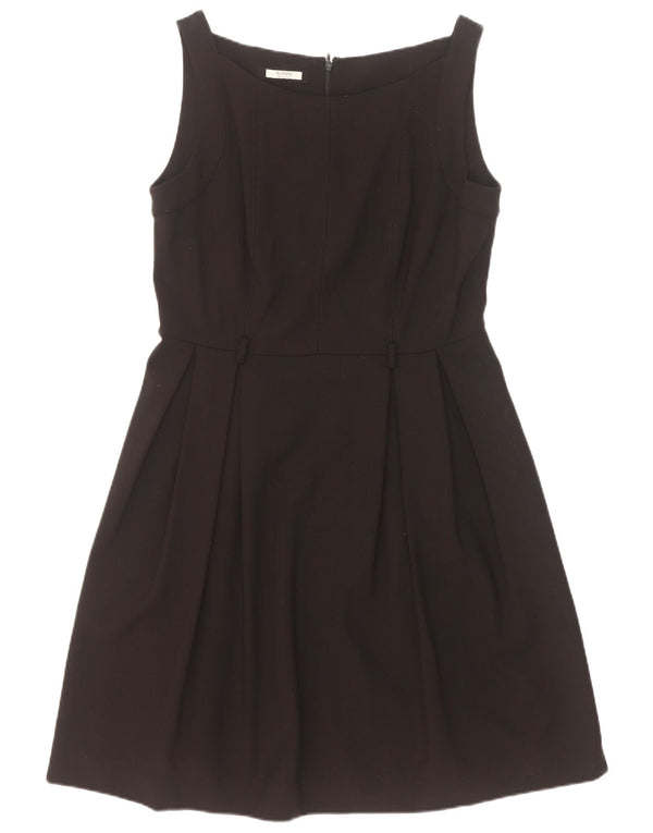 Vintage Womens Sleeveless A-Line Dress UK 12 Medium Black