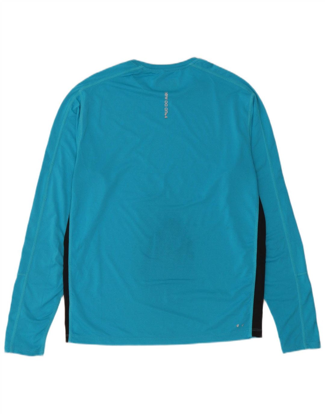 New Balance Mens Top Long Sleeve Medium Blue Colourblock Polyester