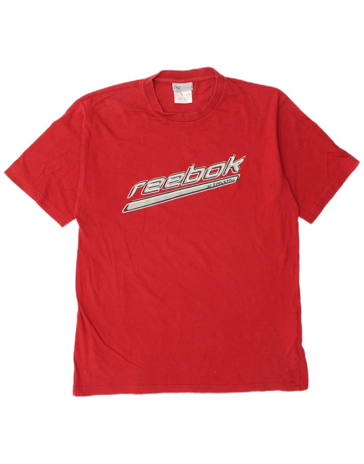 REEBOK Mens Graphic T-Shirt Top Small Red Cotton